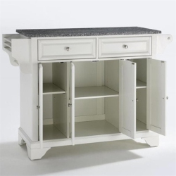 CROSLEY FURNITURE Lafayette Gray Granite Top Kitchen Island In In White