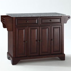 CROSLEY FURNITURE Lafayette Granite Top Kitchen Island In Mahogany In Gray