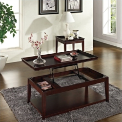 STEVE SILVER COMPANY Steve Company Clemson 3 Piece Lift Top Cocktail Table Set In Cherry