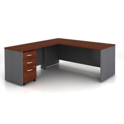 BBF Bush Business Furniture Series C 3-Piece L-Shape Computer Desk In Hansen Cherry