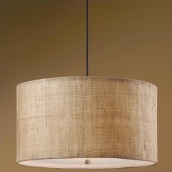 UTTERMOST Dafina 3 Light Antiqued Burlap Weave Drum Pendant