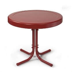 CROSLEY FURNITURE Retro Metal Table In Coral In Red