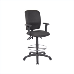 BOSS OFFICE PRODUCTS Multi Function Fabric Drafting Stool With Adjustable Arms