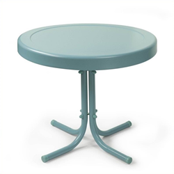 CROSLEY FURNITURE Retro Metal Table In Caribbean In Blue