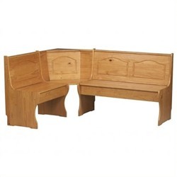 LINON Chelsea Kitchen Dining Nook Corner Bench In Natural