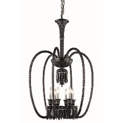 ELEGANT LIGHTING Majestic 27" 6 Light Elegant Crystal Chandelier