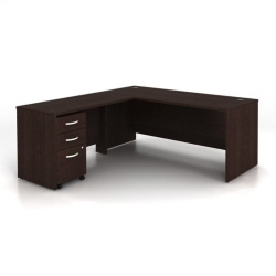 BBF Bush Business Furniture Series C 3-Piece L-Shape Computer Desk In Mocha Cherry