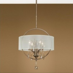 UTTERMOST Alenya 4 Light Fabric Drum Pendant In Burnished In Gold