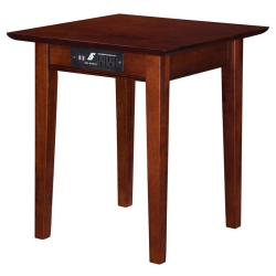 AFI Shaker Charger End Table In Walnut