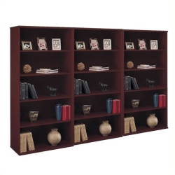 BBF Bush Business Furniture Series C 5 Shelf 3 Piece Wall Bookcase Set In In Mahogany