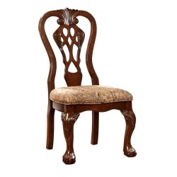 FURNITURE OF AMERICA Traditional Casual/kitchen Chair - Set Of 2 - Brown; Cherry