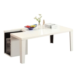 FURNITURE OF AMERICA Lucio Contemporary Wood Coffee Table With Storage In In White