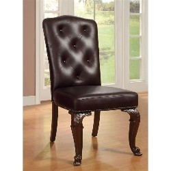 FURNITURE OF AMERICA Fabric Casual/kitchen Chair - Set Of 2 - Cherry In Brown