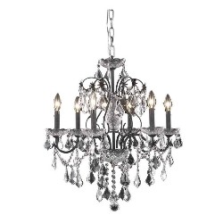 ELEGANT LIGHTING St. Francis 24" 6 Light Royal Crystal Chandelier