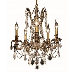 ELEGANT LIGHTING Rosalia 18" 5 Light Royal Crystal Chandelier
