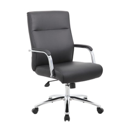 BOSS OFFICE PRODUCTS Mid Century Mod Executive Conference Chair In In Black