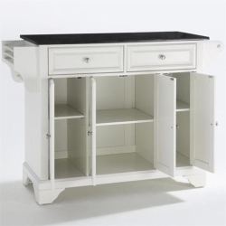 CROSLEY FURNITURE Lafayette Black Granite Top Kitchen Island In In White