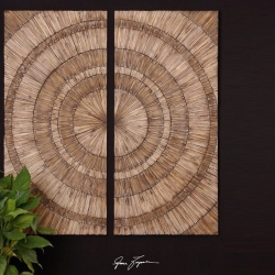 UTTERMOST Lanciano Hand Pieced Natural Wood Chips Wall Art