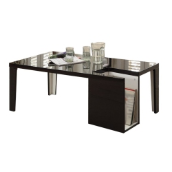 FURNITURE OF AMERICA Lucio Contemporary Wood Coffee Table With Storage In In Black