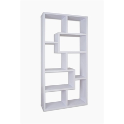 FURNITURE OF AMERICA Adeo Contemporary Wood 10-Shelf Bookcase In In White