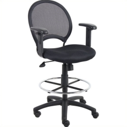 BOSS OFFICE PRODUCTS Mesh Drafting Chair With Adjustable Arms