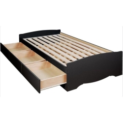 PREPAC CANADA Prepac Twin Platform Storage Bed In In Black