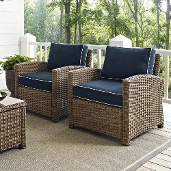 CROSLEY FURNITURE Bradenton 2 Piece Outdoor Wicker Seating Set