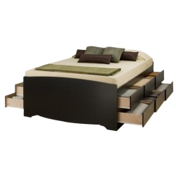 PREPAC CANADA Prepac Queen Captains Platform Storage Bed In In Black