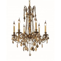 ELEGANT LIGHTING Rosalia 23" 6 Light Royal Crystal Chandelier