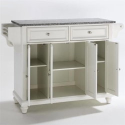 CROSLEY FURNITURE Cambridge Gray Granite Top Kitchen Island In In White