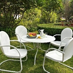 CROSLEY FURNITURE Griffith Contemporary 5-Piece Casual Dining Patio Set - In White