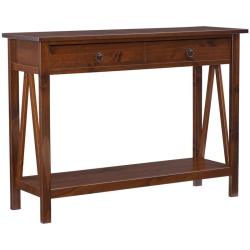 LINON HOME DECOR Linon Titian Wood One Drawer Console Table In In Brown