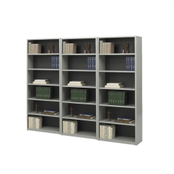 SAFCO Valuemate Standard 6 Shelf Economy Steel Wall Bookcase In In Gray