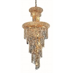 ELEGANT LIGHTING Spiral 16" 10 Light Royal Crystal Chandelier