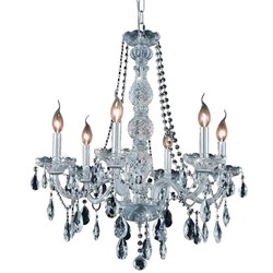 ELEGANT LIGHTING Verona 24" 6 Light Royal Crystal Chandelier
