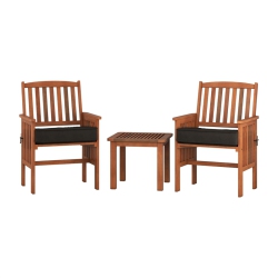 CORLIVING CANADA Corliving Miramar Natural Wood Outdoor Chair And Side Table 3PC Set