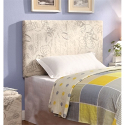 FURNITURE OF AMERICA Ramone Contemporary Fabric Twin Headboard In In Beige