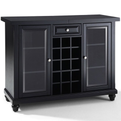 CROSLEY FURNITURE Cambridge Sliding Top Bar Cabinet In In Black