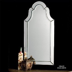 UTTERMOST Hovan Frameless Arched Beveled Mirror