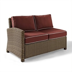 CROSLEY FURNITURE Bradenton Outdoor Wicker Sectional Right Loveseat With Sangria Cushions
