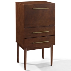 CROSLEY FURNITURE Everett 2 Drawer Bar Cabinet In In Mahogany