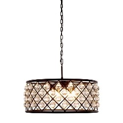 ELEGANT LIGHTING Madison 25" 6 Light Royal Crystal Pendant Lamp