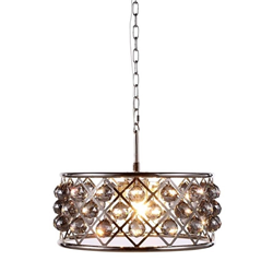 ELEGANT LIGHTING Madison 20" 5 Light Royal Crystal Pendant Lamp