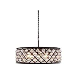 ELEGANT LIGHTING Madison 32" 8 Light Royal Crystal Pendant Lamp