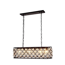 ELEGANT LIGHTING Madison 13" 6 Light Royal Crystal Pendant Lamp