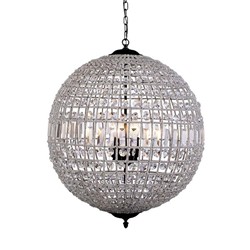 ELEGANT LIGHTING Olivia 18" 3 Light Royal Crystal Pendant Lamp