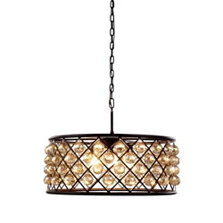 ELEGANT LIGHTING Madison 25" 6 Light Royal Crystal Pendant Lamp