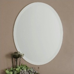 UTTERMOST Frameless Beveled Vanity Oval Mirror