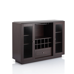 FURNITURE OF AMERICA Bormie Modern Wine Rack Buffet In Espresso