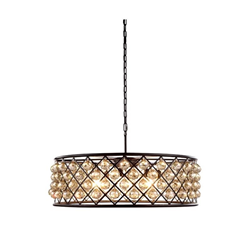 ELEGANT LIGHTING Madison 32" 8 Light Royal Crystal Pendant Lamp